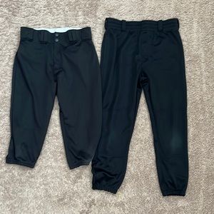 Pair of black youth baseball pants